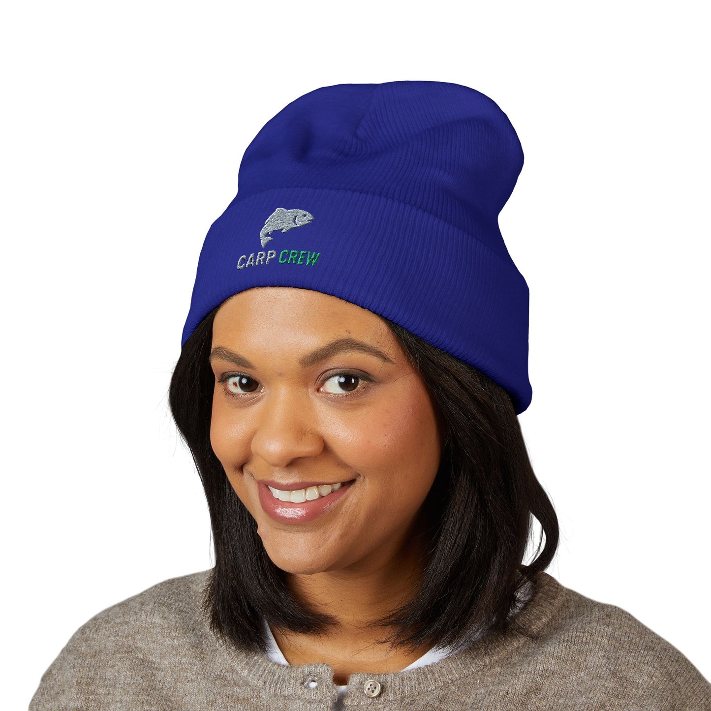 Classic Cuffed Beanie - Carp Crew Embroidered Winter Hat, Fishing Gift, Outdoor Accessory, Unisex Beanie, Warm Knit Cap