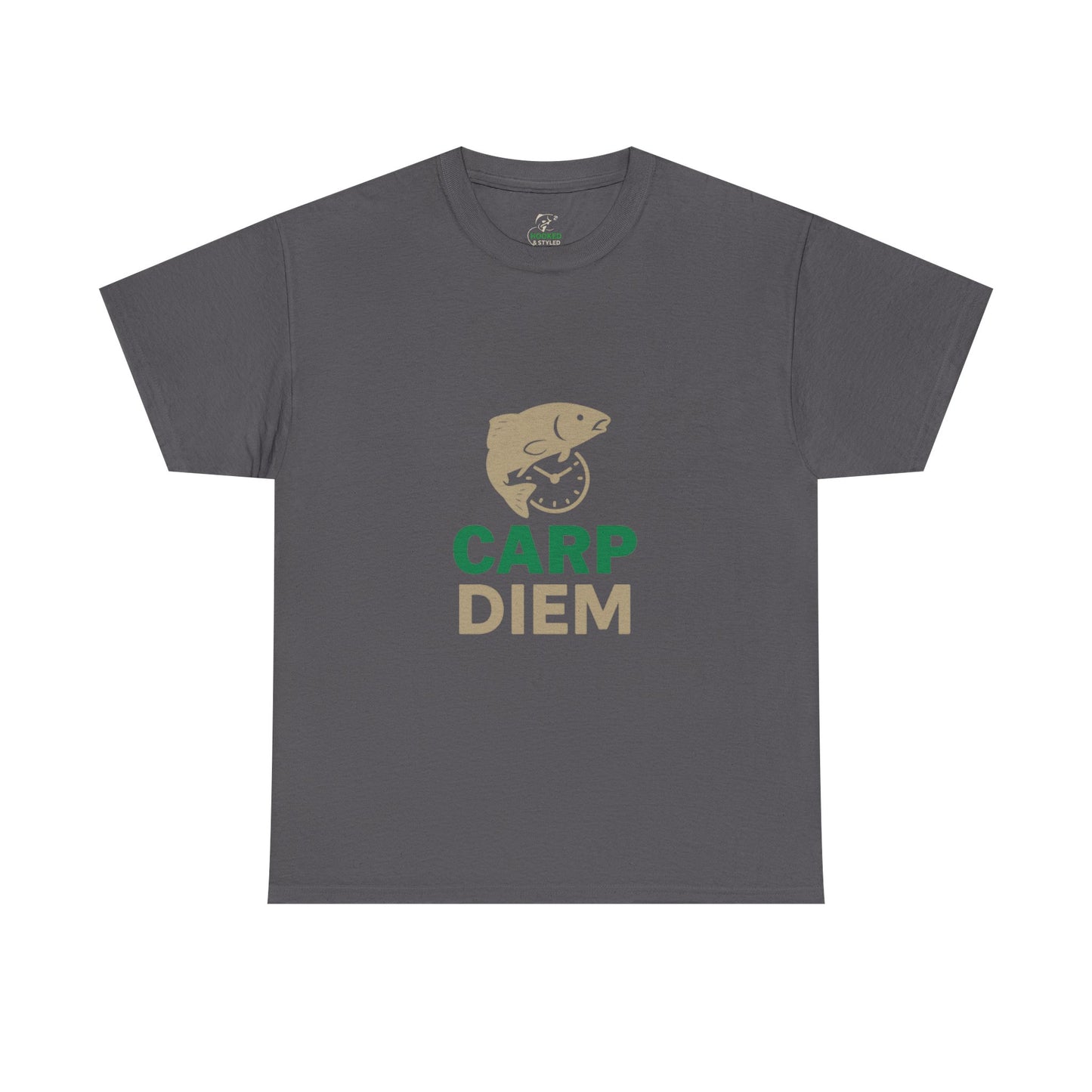 Carp Lover's Heavy Cotton Tee | Fishing Shirt, Outdoor Enthusiast Apparel, Perfect Gift for Fishermen, Carpe Diem, Nature Lover Merch