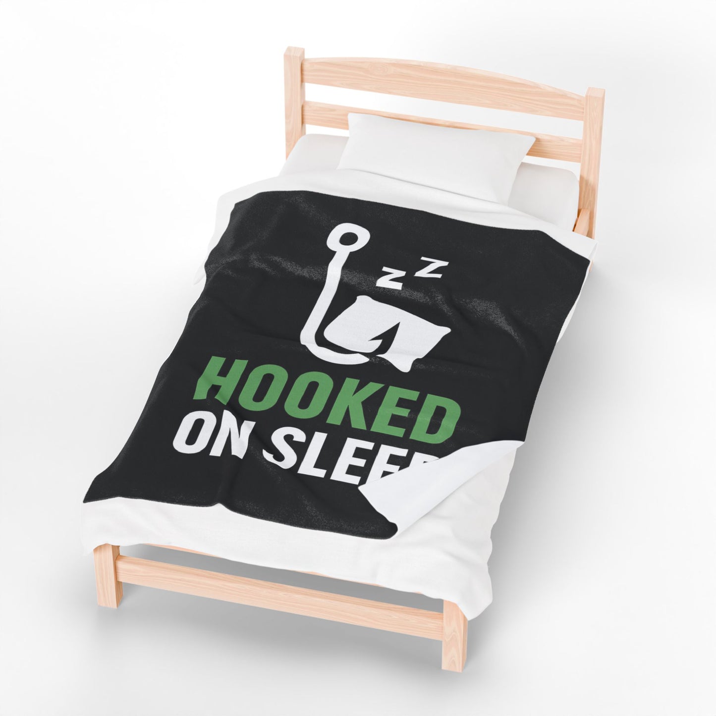 Hooked on Sleep Fishing Plush Blanket