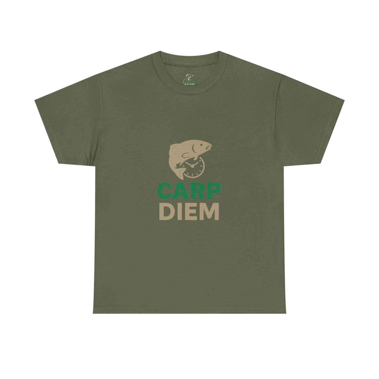 Carp Lover's Heavy Cotton Tee | Fishing Shirt, Outdoor Enthusiast Apparel, Perfect Gift for Fishermen, Carpe Diem, Nature Lover Merch