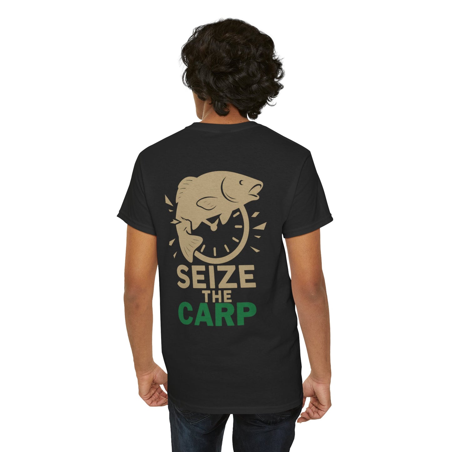 Carp Lover's Heavy Cotton Tee | Fishing Shirt, Outdoor Enthusiast Apparel, Perfect Gift for Fishermen, Carpe Diem, Nature Lover Merch