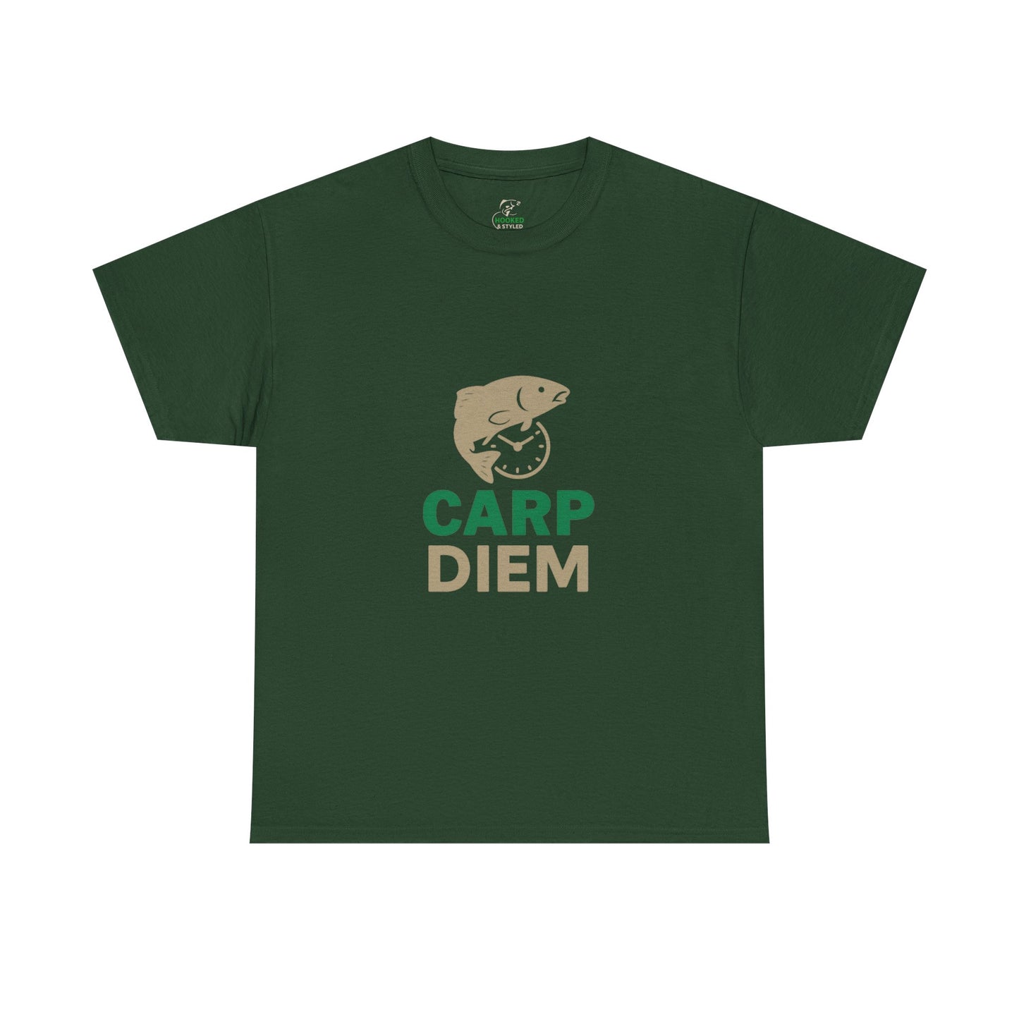 Carp Lover's Heavy Cotton Tee | Fishing Shirt, Outdoor Enthusiast Apparel, Perfect Gift for Fishermen, Carpe Diem, Nature Lover Merch