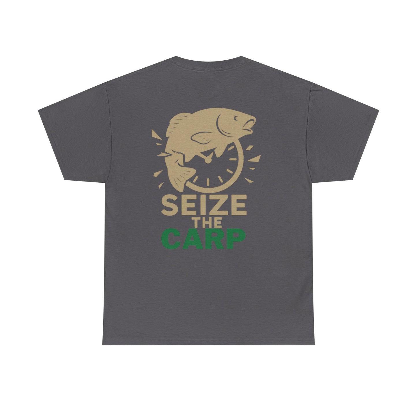 Carp Lover's Heavy Cotton Tee | Fishing Shirt, Outdoor Enthusiast Apparel, Perfect Gift for Fishermen, Carpe Diem, Nature Lover Merch