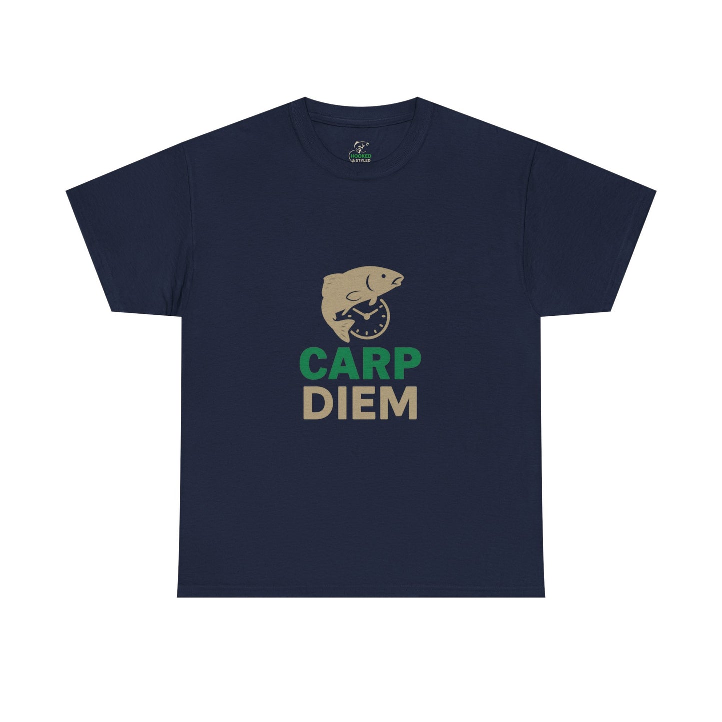Carp Lover's Heavy Cotton Tee | Fishing Shirt, Outdoor Enthusiast Apparel, Perfect Gift for Fishermen, Carpe Diem, Nature Lover Merch
