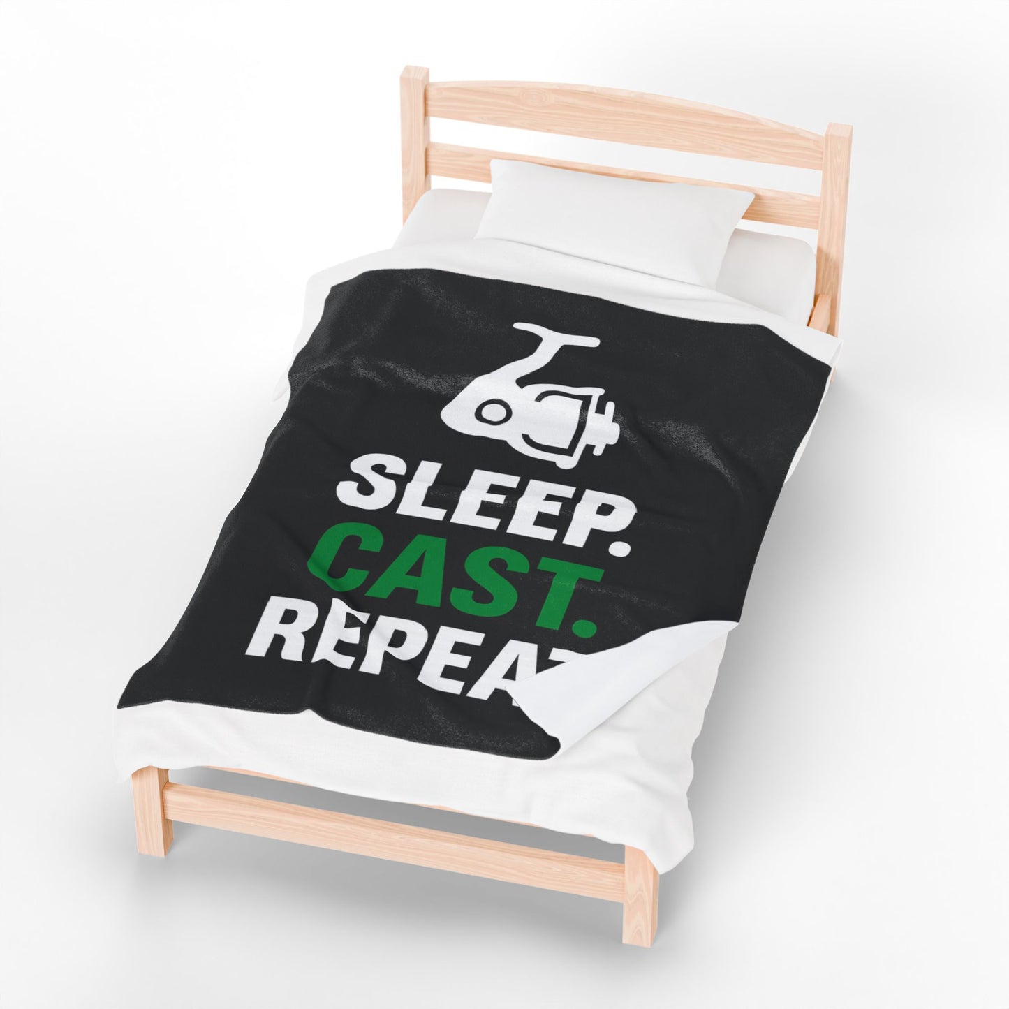 Sleep Cast Repeat Fishing Plush Blanket