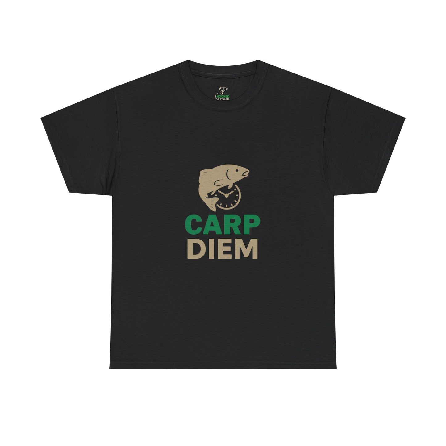 Carp Lover's Heavy Cotton Tee | Fishing Shirt, Outdoor Enthusiast Apparel, Perfect Gift for Fishermen, Carpe Diem, Nature Lover Merch