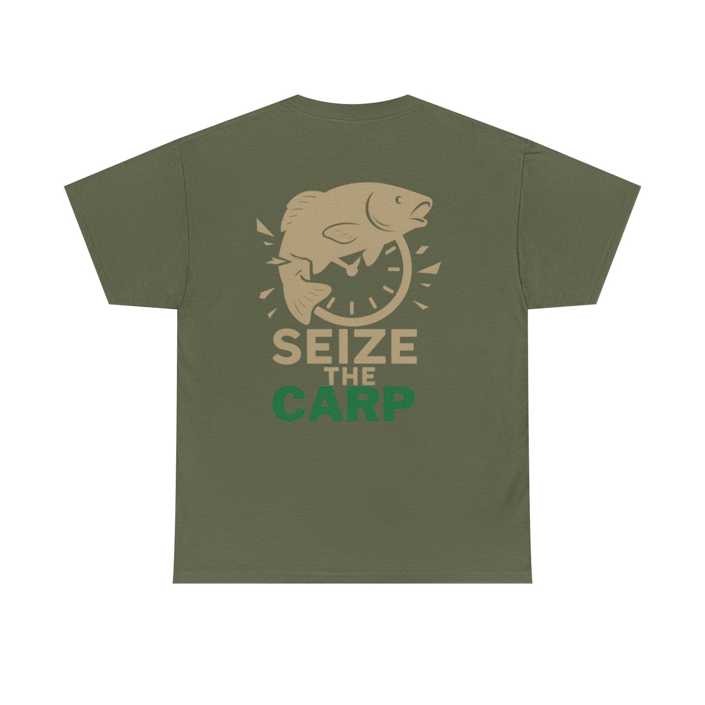 Carp Lover's Heavy Cotton Tee | Fishing Shirt, Outdoor Enthusiast Apparel, Perfect Gift for Fishermen, Carpe Diem, Nature Lover Merch