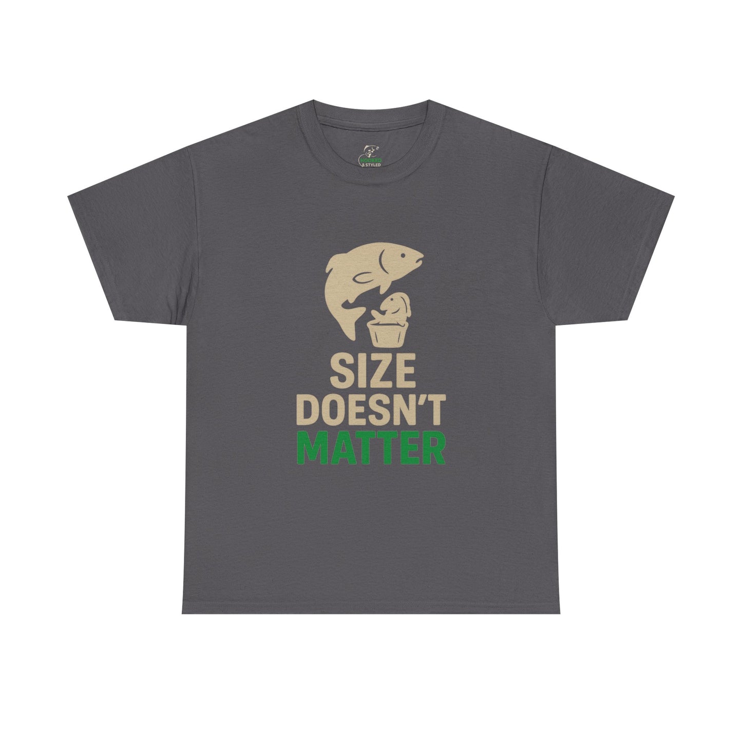 Funny Fishing Tee, Unisex Heavy Cotton Tee, Size Doesn't Matter Shirt, Fishing Gift, Humor Tee for Anglers