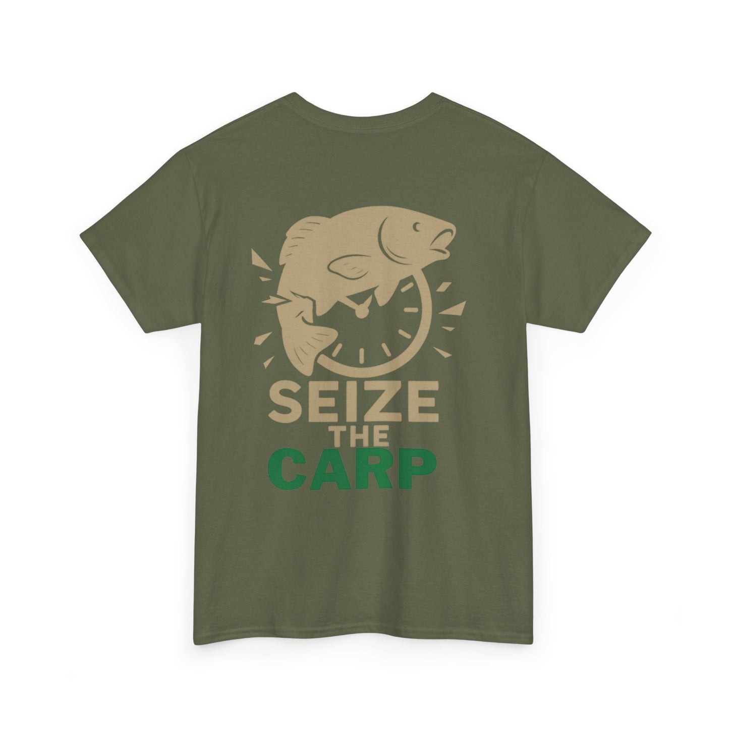 Carp Lover's Heavy Cotton Tee | Fishing Shirt, Outdoor Enthusiast Apparel, Perfect Gift for Fishermen, Carpe Diem, Nature Lover Merch