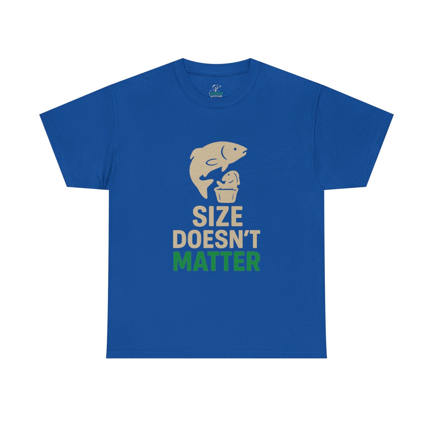 Funny Fishing Tee, Unisex Heavy Cotton Tee, Size Doesn't Matter Shirt, Fishing Gift, Humor Tee for Anglers