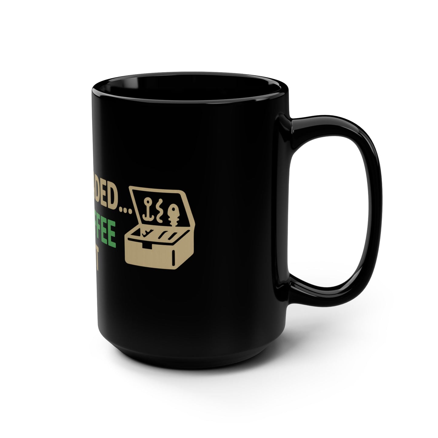 Funny Coffee Mug, 15oz Black Mug for Fishing Lovers, Gift for Dad, Fully Loaded with Coffee & Bait