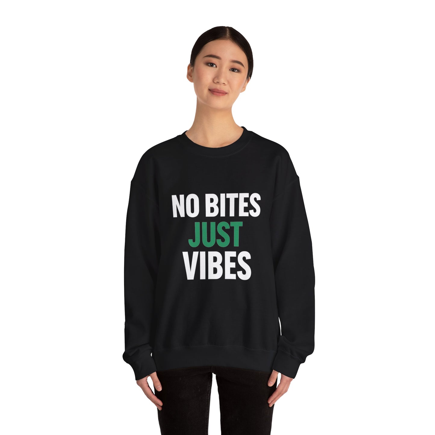 No Bite Just Vibes Sweatshirt – Front & Back