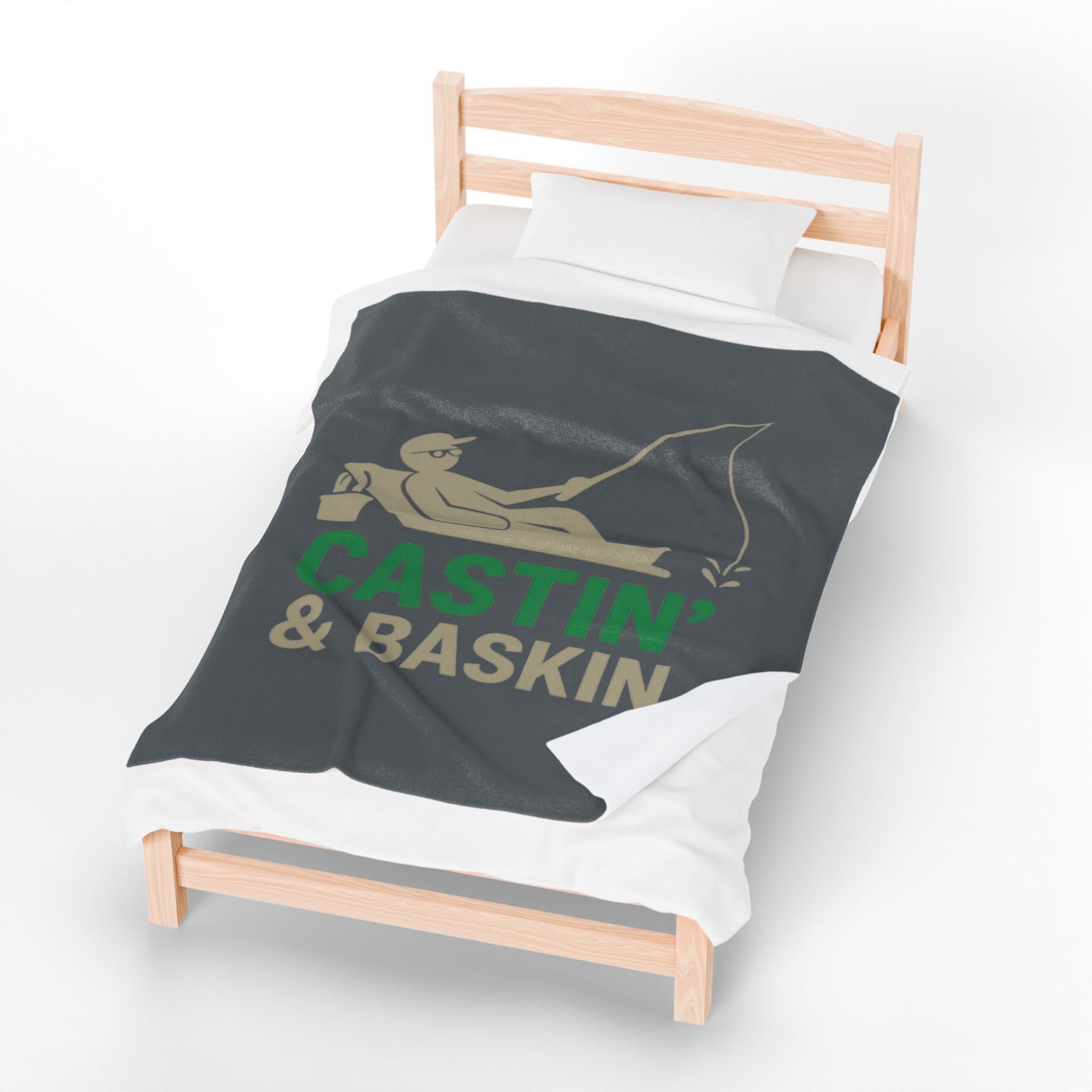 Fishing-Themed Velveteen Plush Blanket - Cozy Throw for Relaxing, Gift for Outdoorsy Friends, Perfect for Camping, Fathers Day