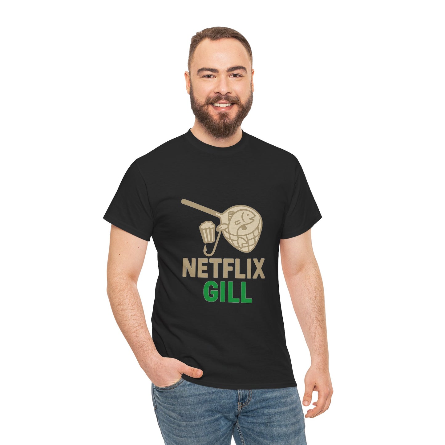 Netflix & Chill Fishing Tee, Unisex Cotton T-Shirt for Fishing Lovers, Gift for Anglers, Perfect for Outdoors, Casual Wear