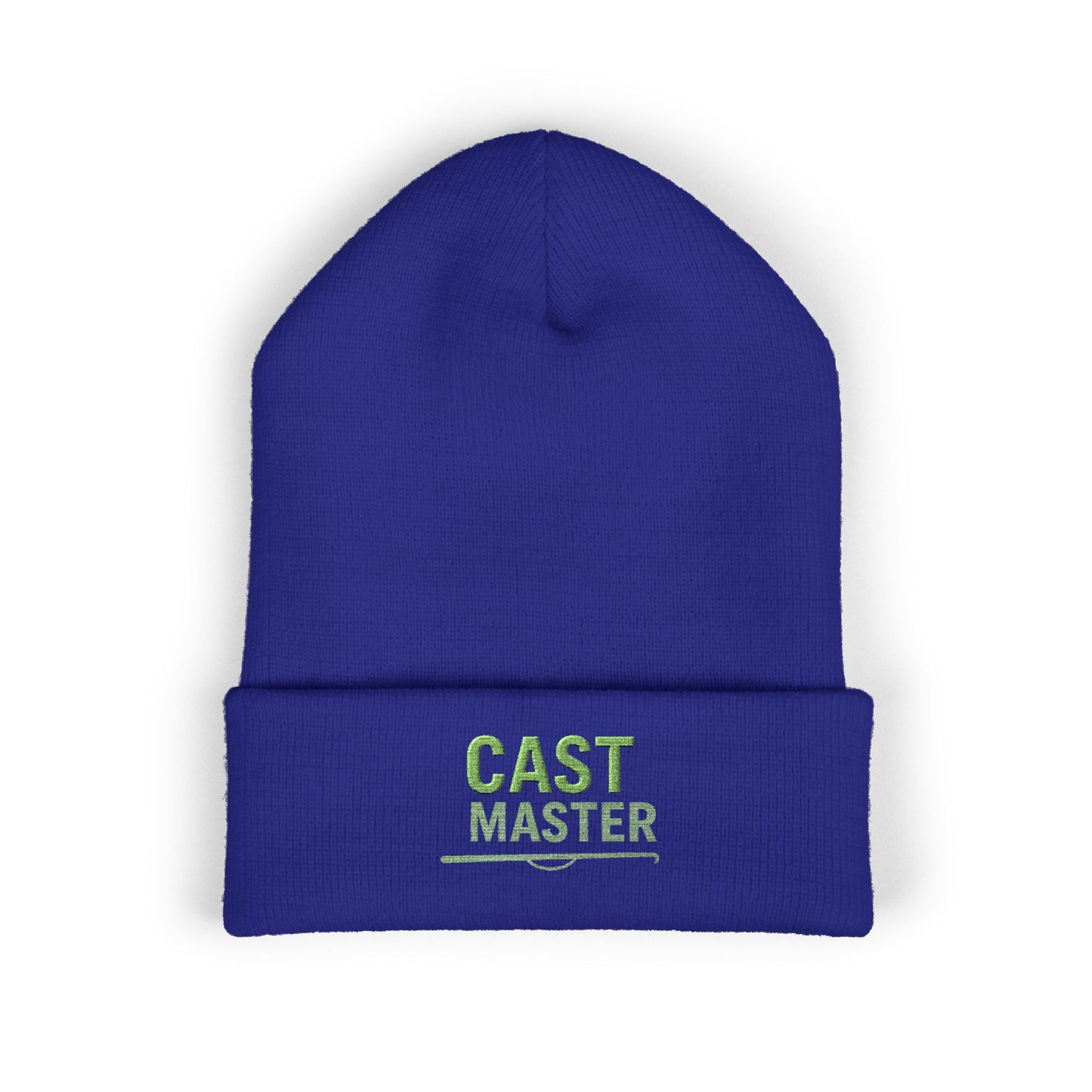 Classic Cuffed Beanie with 'CAST MASTER' Embroidery, Winter Hat, Gift for Fishermen, Casual Style, Embroidered Beanie, Outdoor Accessories