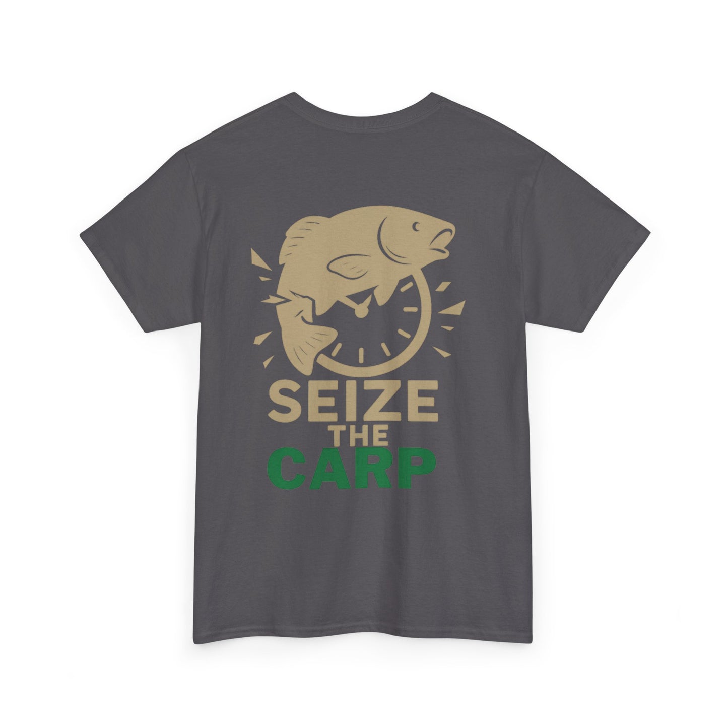 Carp Lover's Heavy Cotton Tee | Fishing Shirt, Outdoor Enthusiast Apparel, Perfect Gift for Fishermen, Carpe Diem, Nature Lover Merch