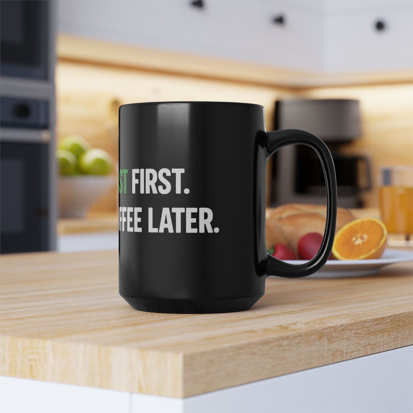 Cast First Coffee Later Fishing Mug