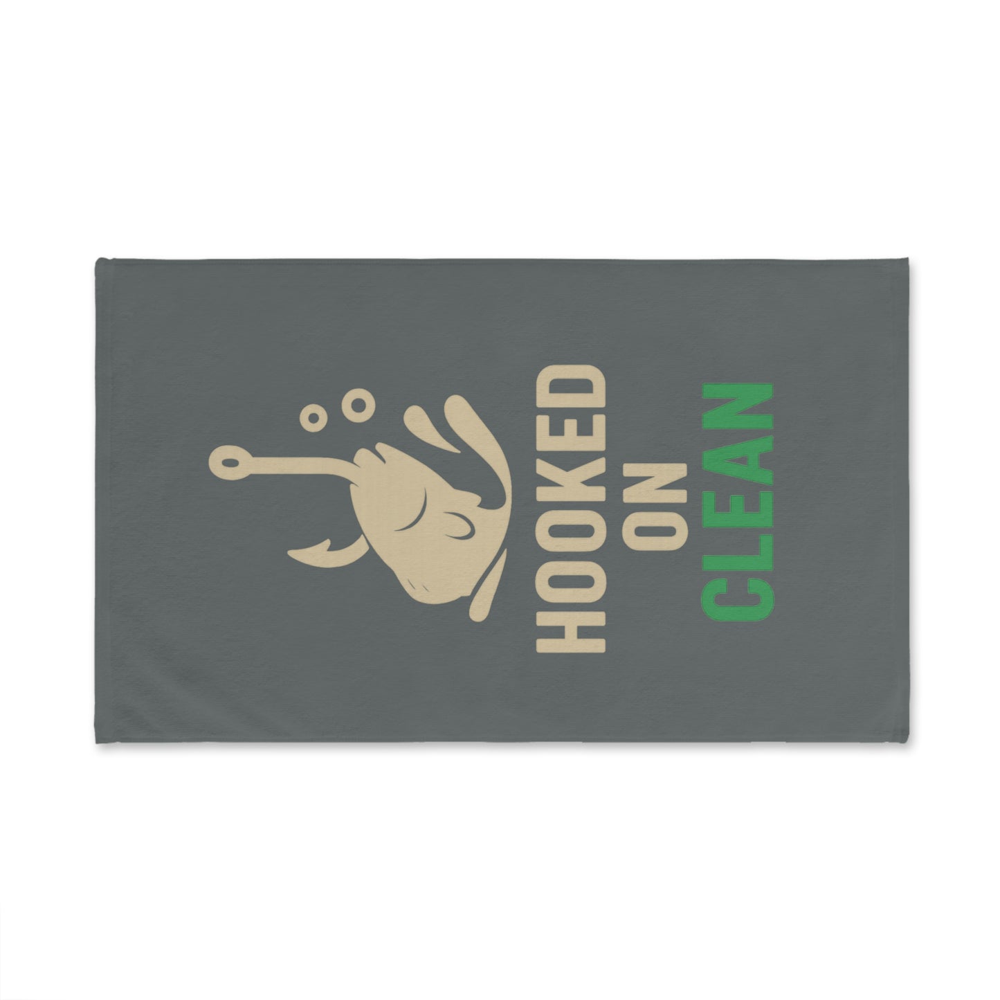 Fish-Themed Hand Towel | Hooked on Clean | Kitchen Towel, Gifts for Fishermen, Bathroom Accessories, Fun Home Decor
