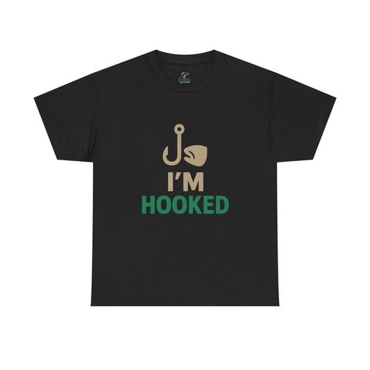 Fishing Enthusiast Tee - I'm Hooked, Perfect Gift for Fishermen, Casual Wear, Fishing Trip, Outdoor Adventure