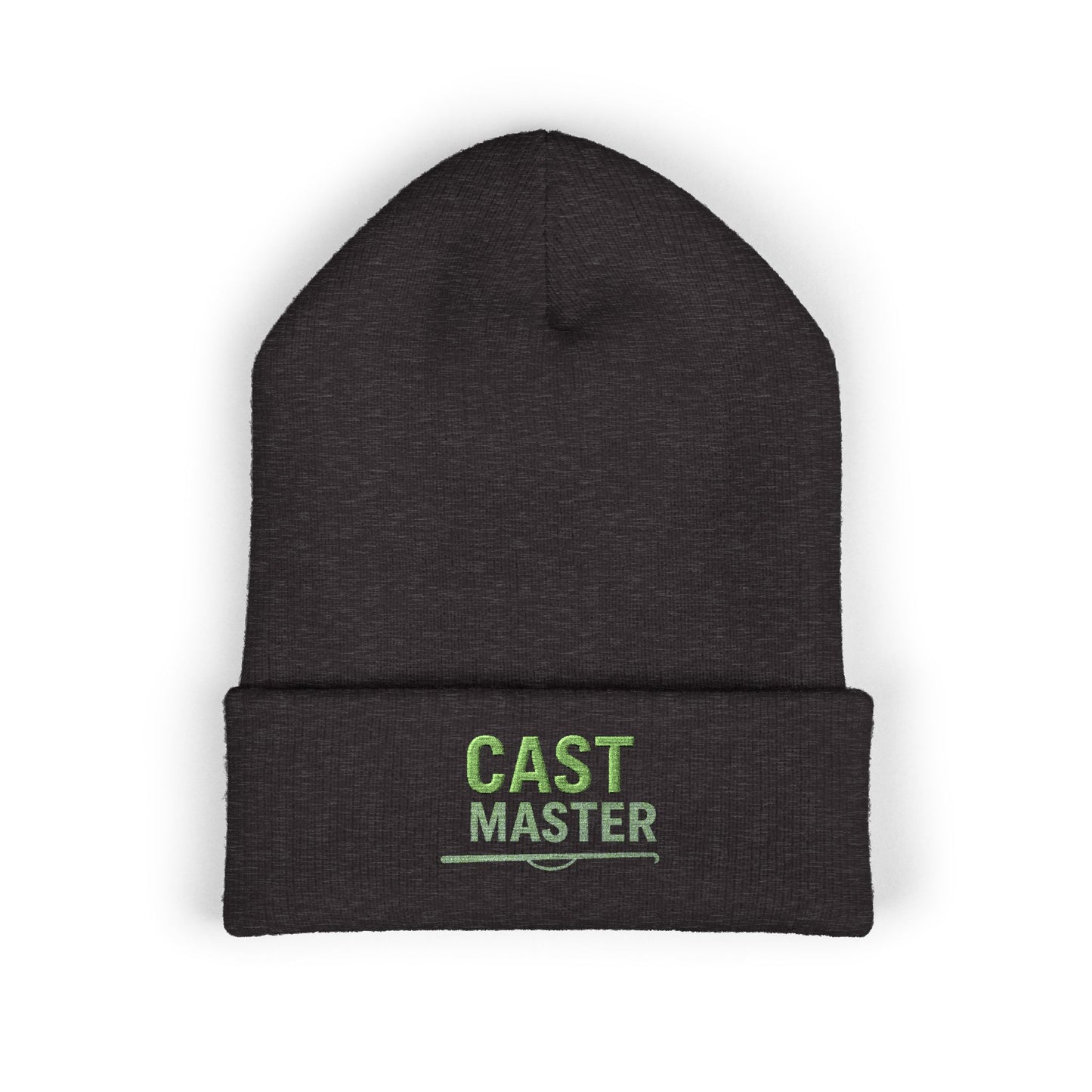 Classic Cuffed Beanie with 'CAST MASTER' Embroidery, Winter Hat, Gift for Fishermen, Casual Style, Embroidered Beanie, Outdoor Accessories