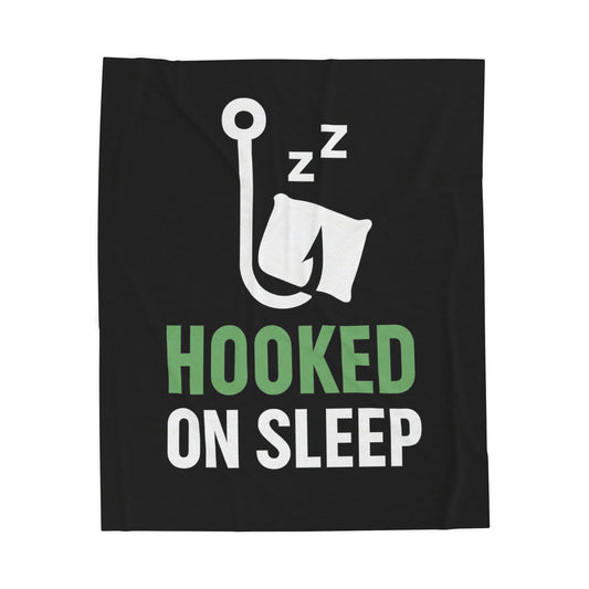 Hooked on Sleep Fishing Plush Blanket