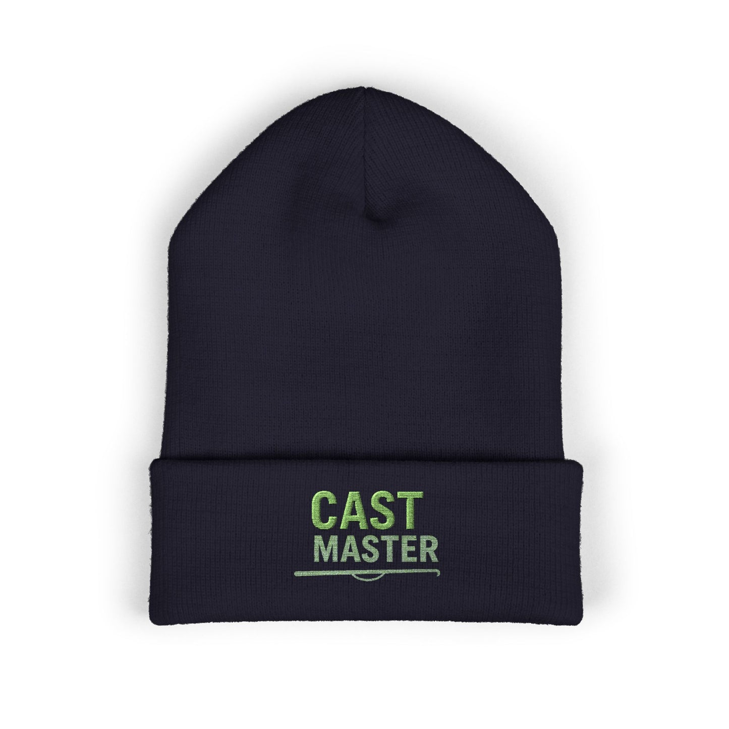Classic Cuffed Beanie with 'CAST MASTER' Embroidery, Winter Hat, Gift for Fishermen, Casual Style, Embroidered Beanie, Outdoor Accessories