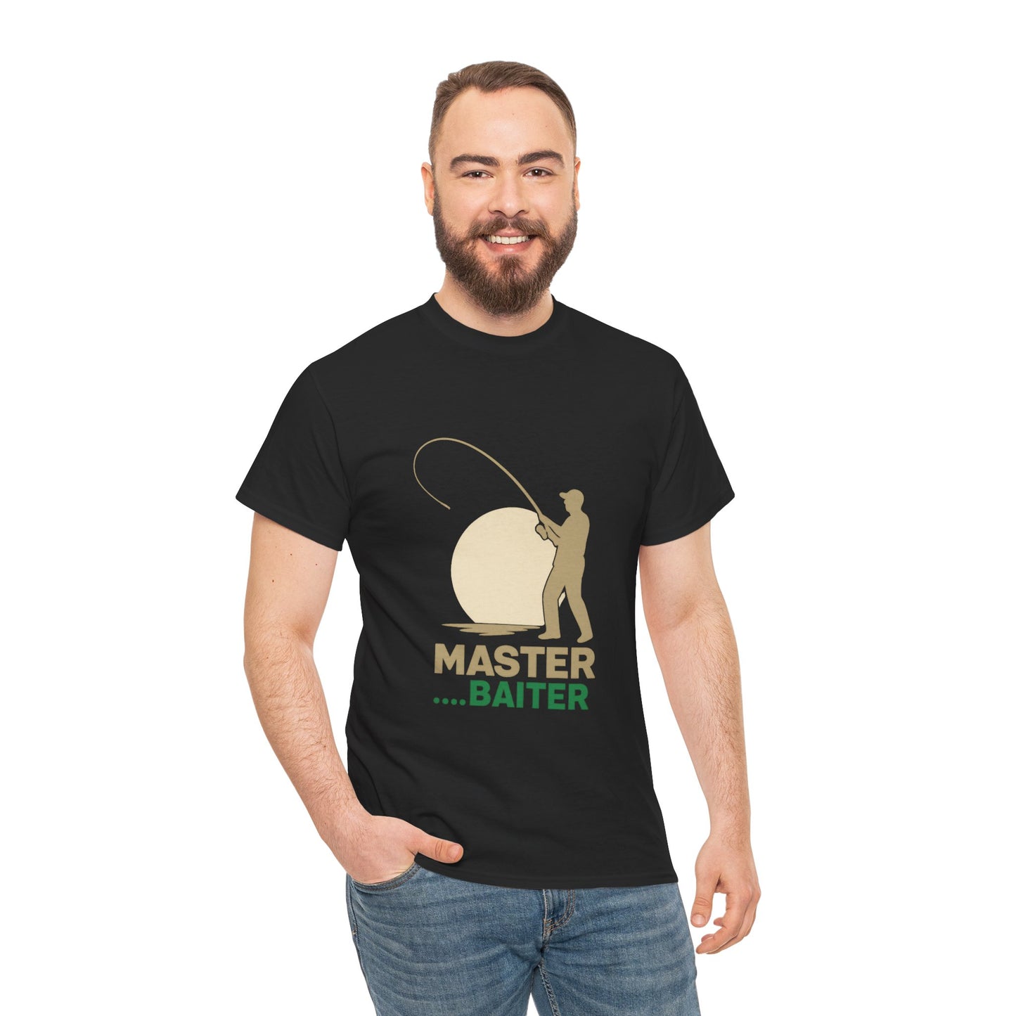 Fishing Humor Tee, Master Baiter Cotton T-Shirt, Gift for Fisherman, Casual Wear, Fishing Lover Shirt, Great for Outdoor Adventures