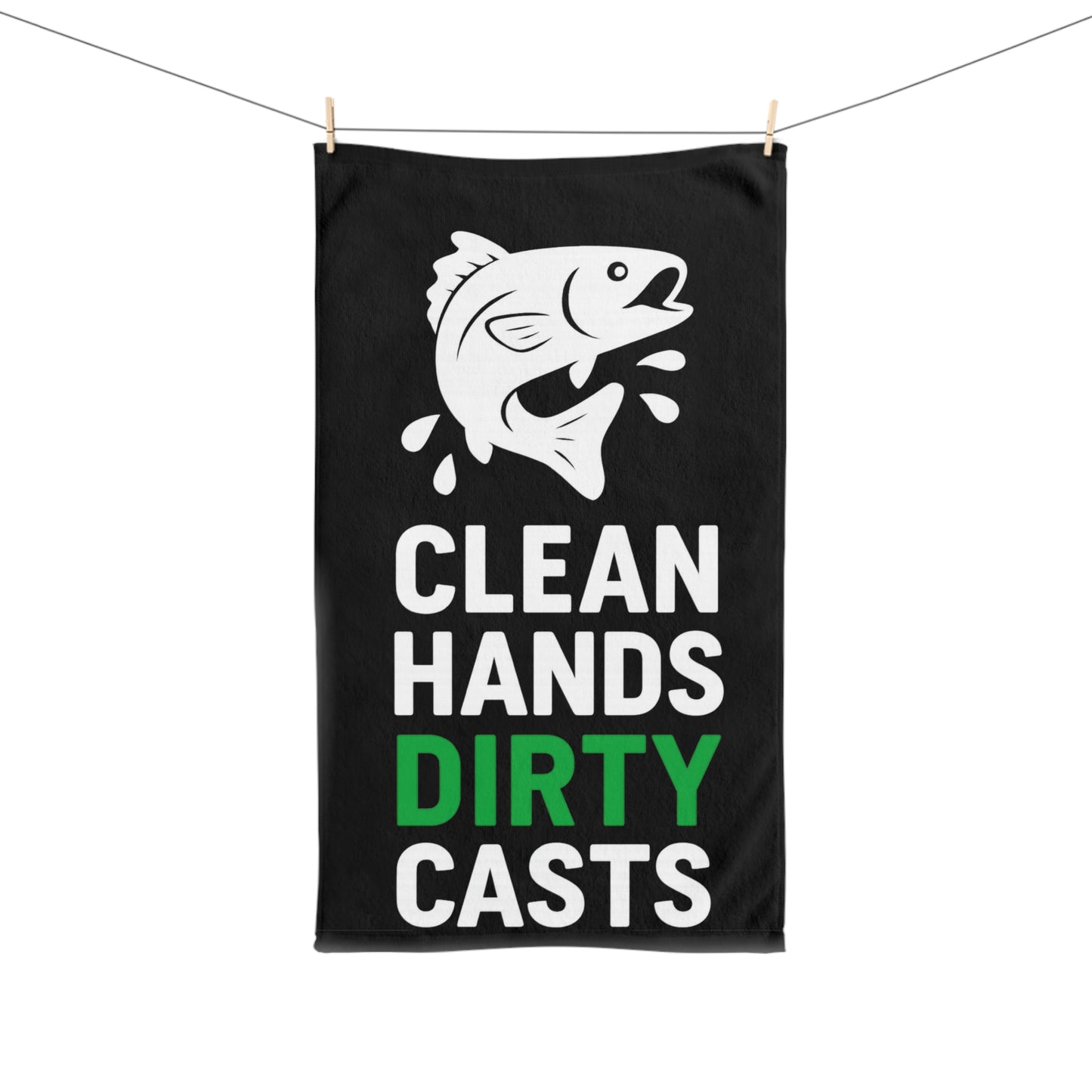 Clean Hands Dirty Cast Fishing Hand Towel