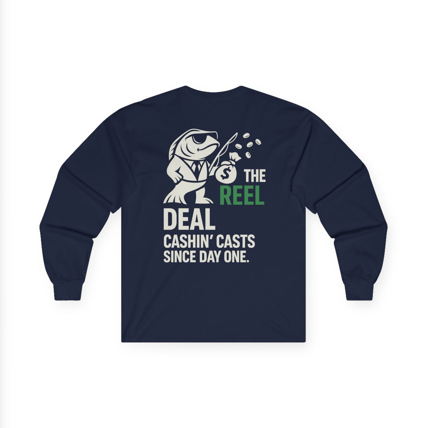 The Reel Deal Long Sleeve Tee – Front & Back