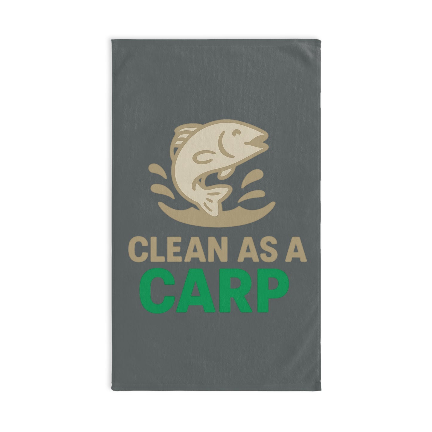 Clean as a Carp Hand Towel, Fun Kitchen Towel, Fishing Gift, Decorative Towel, Humor Home Decor, Gift for Anglers
