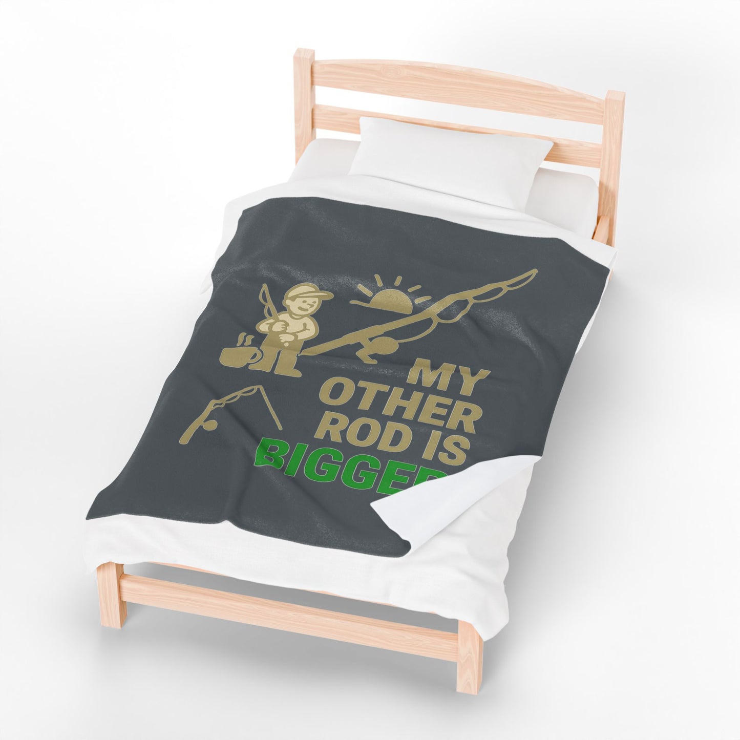 Fishing-Themed Velveteen Plush Blanket, Cozy Gift for Anglers, Perfect for Outdoors, Birthdays, and Holiday Comfort