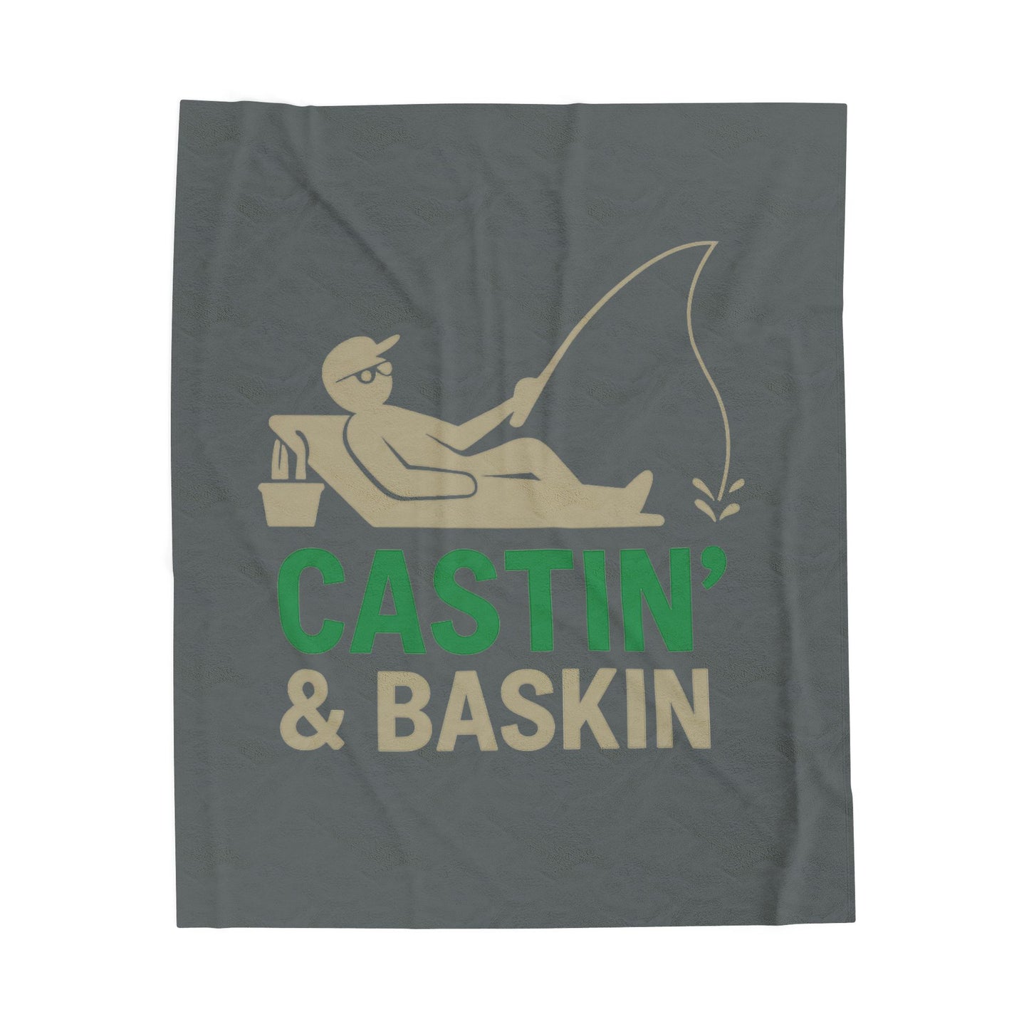 Fishing-Themed Velveteen Plush Blanket - Cozy Throw for Relaxing, Gift for Outdoorsy Friends, Perfect for Camping, Fathers Day
