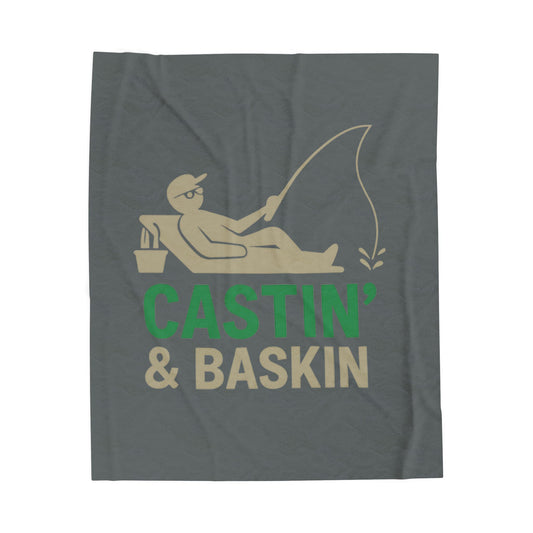 Fishing-Themed Velveteen Plush Blanket - Cozy Throw for Relaxing, Gift for Outdoorsy Friends, Perfect for Camping, Fathers Day
