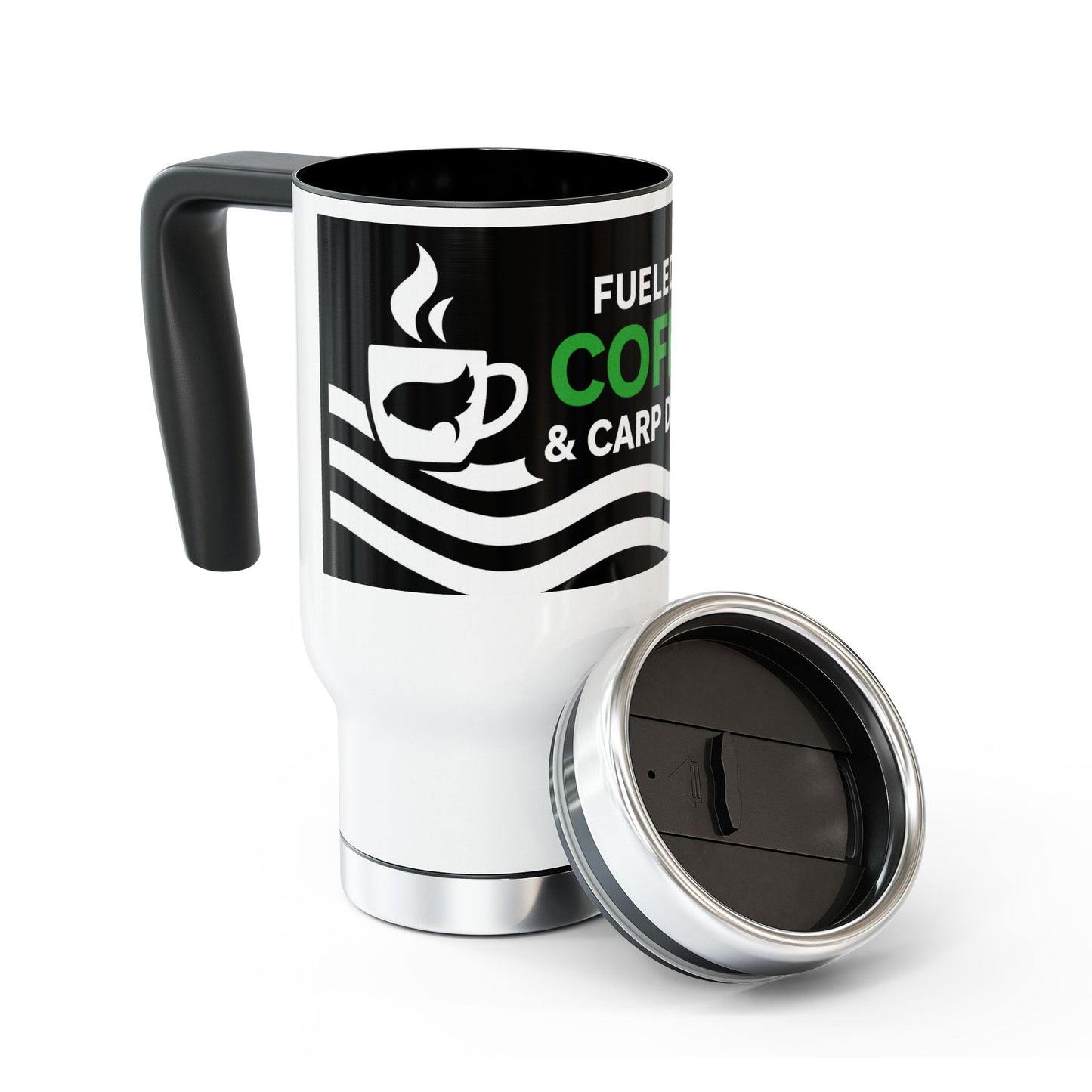 Fuelled by Coffee & Carp Dreams Travel Mug