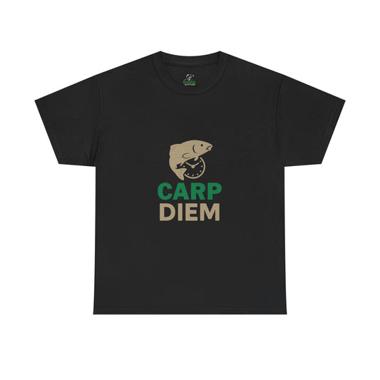 Carp Lover's Heavy Cotton Tee | Fishing Shirt, Outdoor Enthusiast Apparel, Perfect Gift for Fishermen, Carpe Diem, Nature Lover Merch