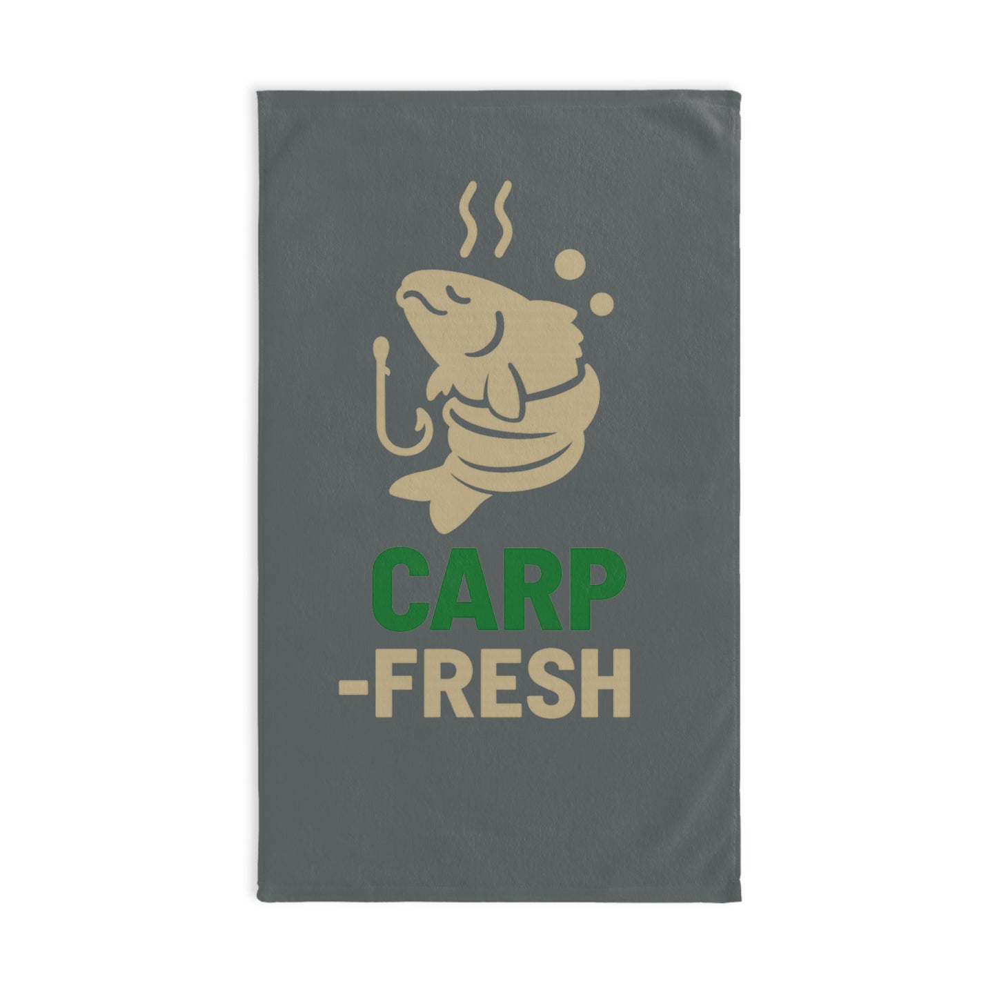 Fresh Carp Fishing Hand Towel, Fishing Gift, Kitchen Towel, Camping Decor, Angler Accessory