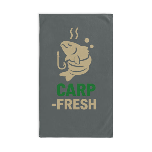 Fresh Carp Fishing Hand Towel, Fishing Gift, Kitchen Towel, Camping Decor, Angler Accessory
