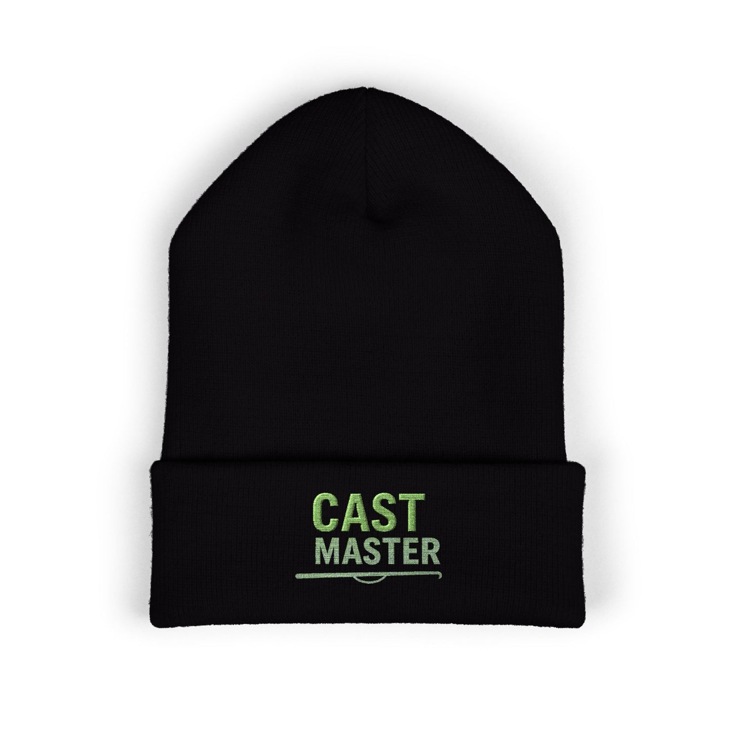 Classic Cuffed Beanie with 'CAST MASTER' Embroidery, Winter Hat, Gift for Fishermen, Casual Style, Embroidered Beanie, Outdoor Accessories
