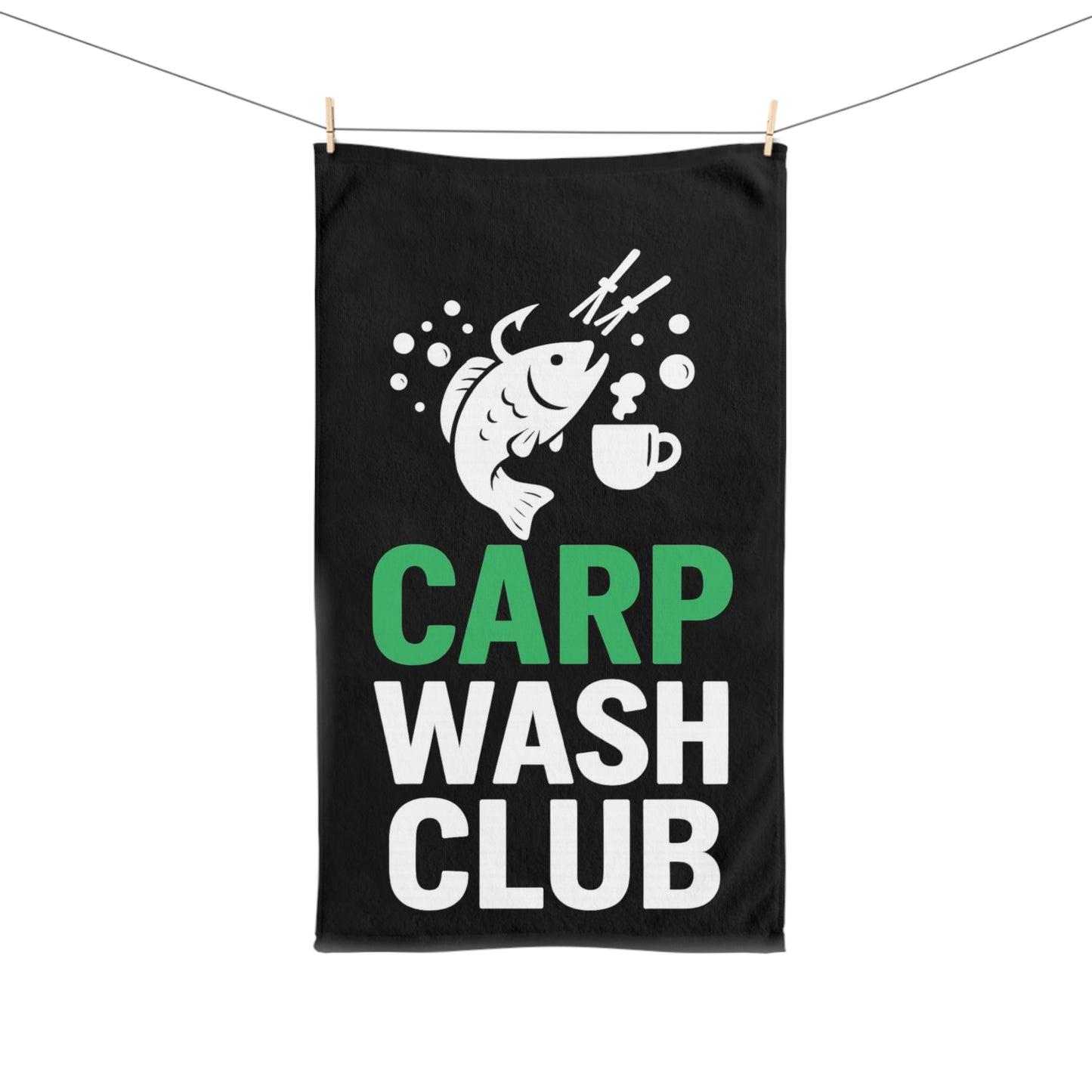 Carp Wash Club Fishing Hand Towel