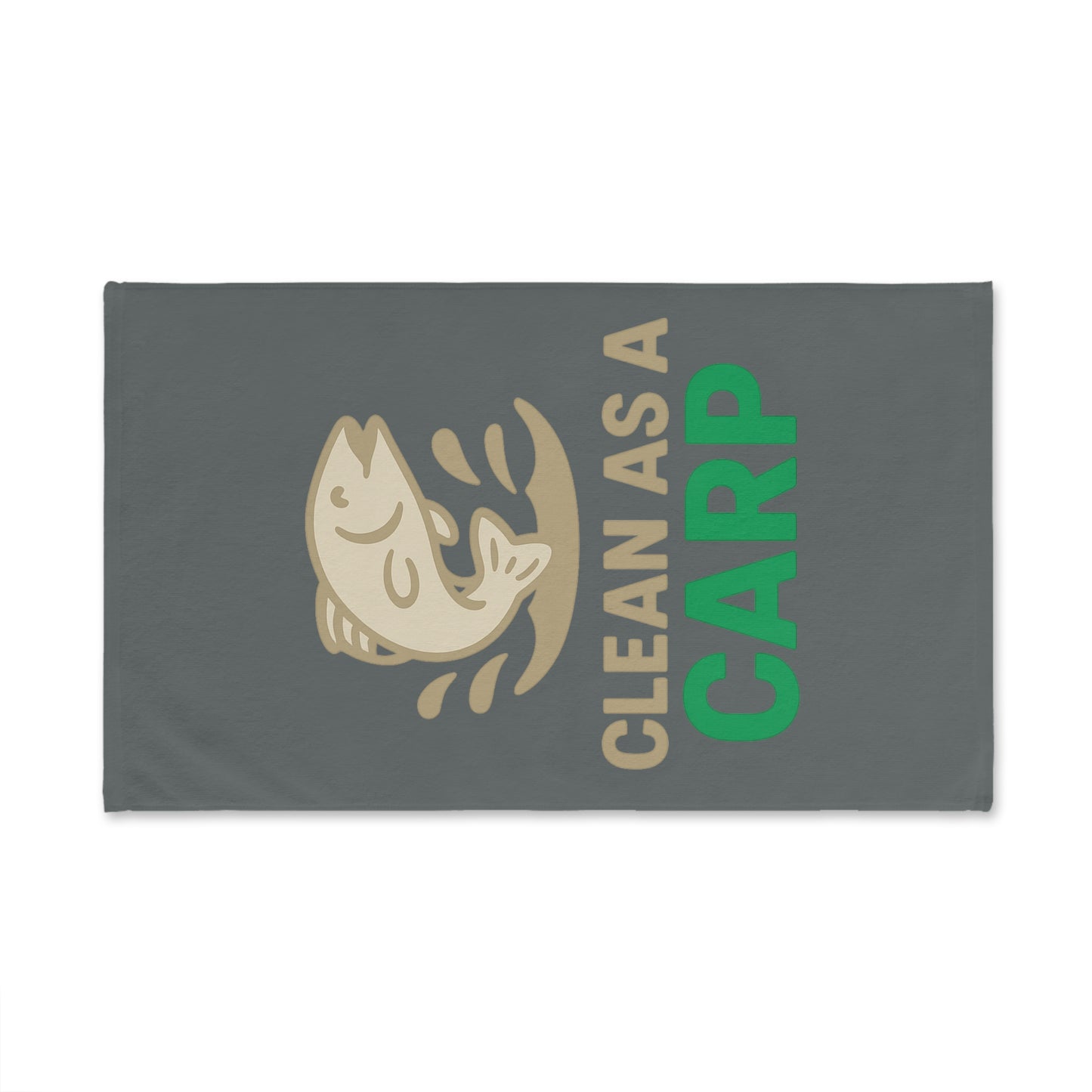 Clean as a Carp Hand Towel, Fun Kitchen Towel, Fishing Gift, Decorative Towel, Humor Home Decor, Gift for Anglers