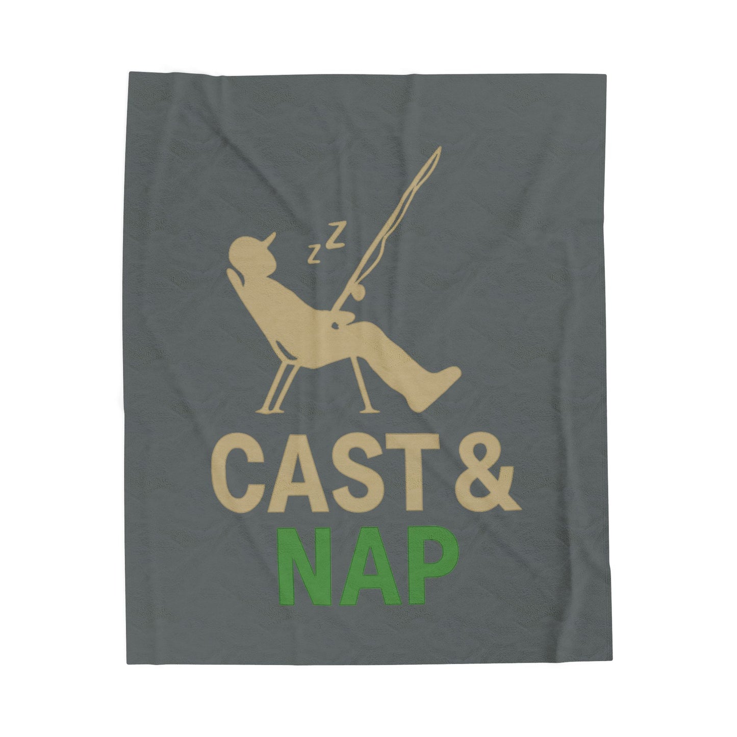 Fishing Themed Velveteen Plush Blanket - Perfect for Naps & Cozy Days, Gift for Anglers, Camping, Outdoor Lovers
