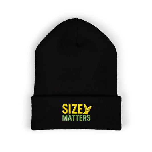 Classic Cuffed Beanie - Size Matters, Trendy Cold Weather Accessory, Perfect Gift for Him/Her, Embroidered Beanie for Outdoor [...]