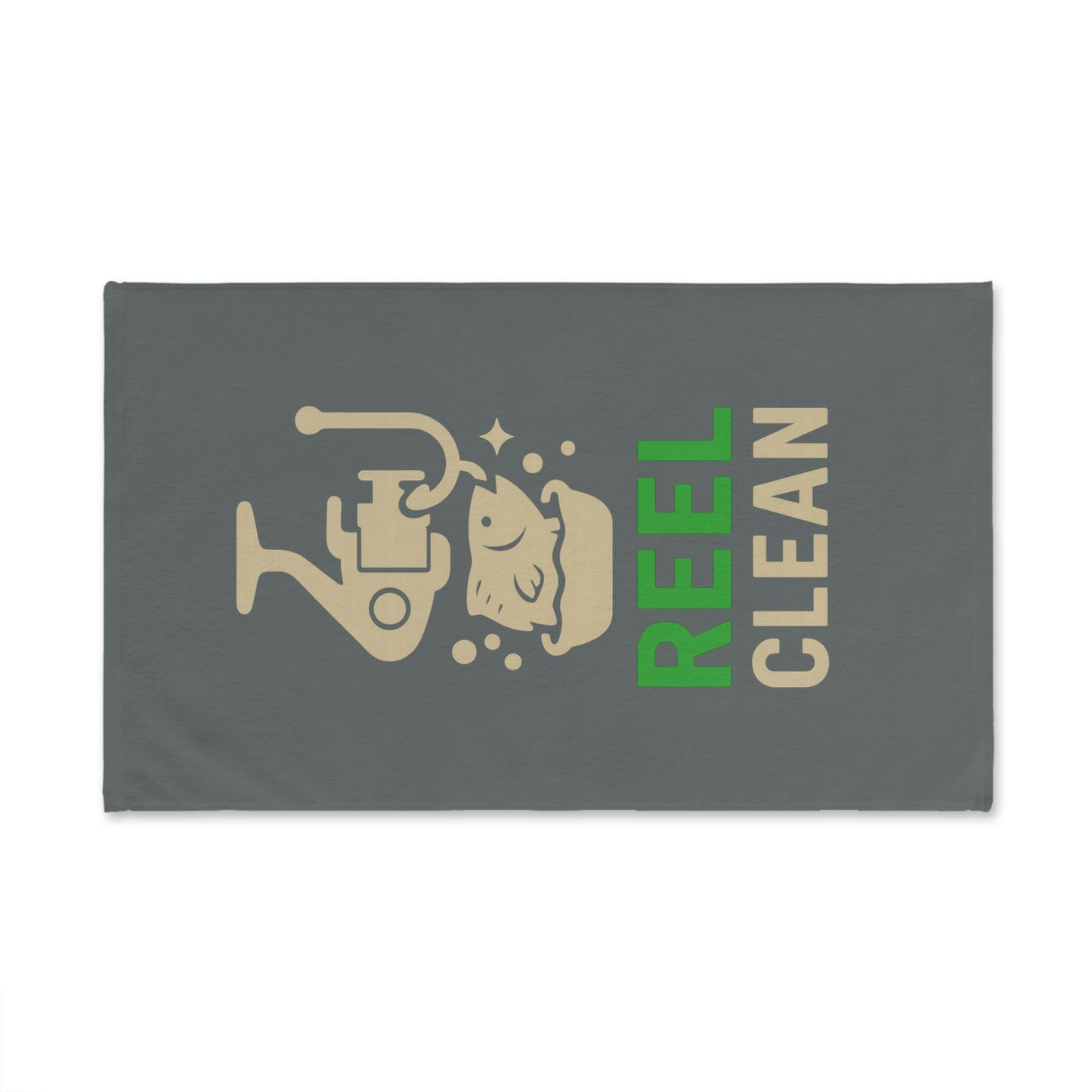 Fishing Hand Towel - Reel Clean Design, Perfect Gift for Anglers, Kitchen Decor, Fishing Trip Essential, Outdoor Enthusiast Gift