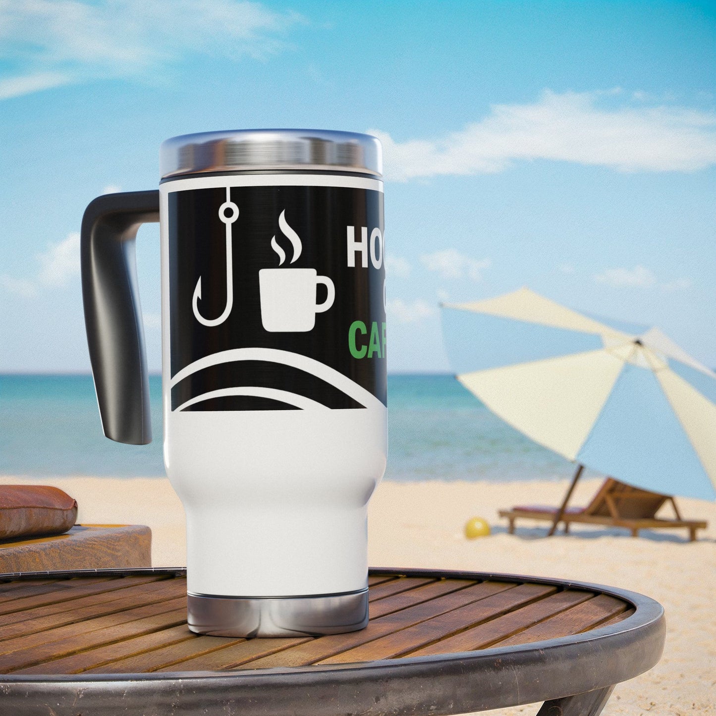 Hooked on Coffee Fishing Travel Mug